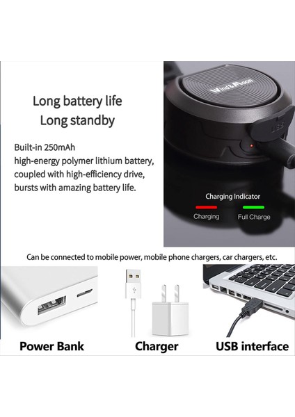 Rüzgar ve Moon Bisiklet Bell Su Geçirmez Korna Çanları Taşınabilir USB Şarj Güvenliği Elektrik Dağ Bisiklet Korna Alarm Yüksek Bell-C (Yurt Dışından) modelleri