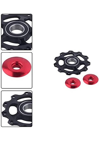 11T Mtb Bisiklet Arka Vese Jokey Tekerlekleri Jokey Tekerlek Topu Ön Vites Değiştirici Rehber Kasnağı, Siyah (Yurt Dışından) modelleri