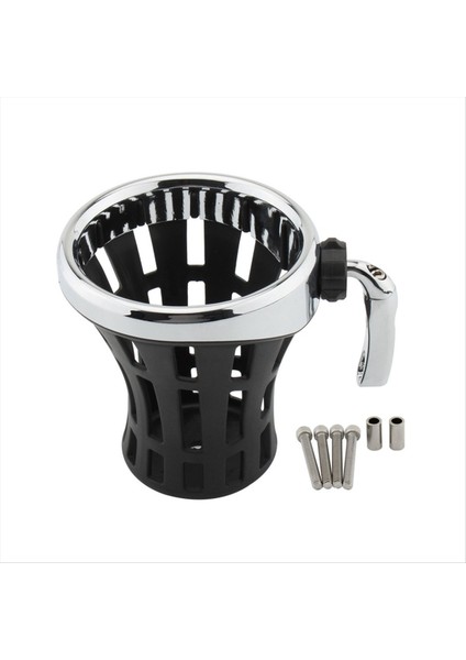 Harley Honda Talebarları Için Motosiklet Aksesuarları Evrensel Kupa Tutucu Su Isıtıcısı ve Içecek Tutucu Siyah ve Gümüş (Yurt Dışından)