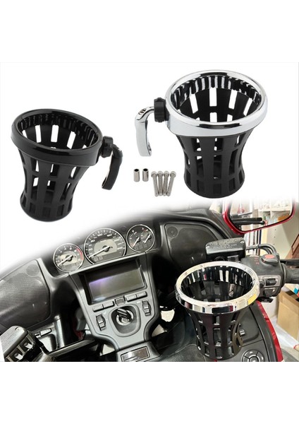 Harley Honda Talebarları Için Motosiklet Aksesuarları Evrensel Kupa Tutucu Su Isıtıcısı ve Içecek Tutucu Siyah ve Gümüş (Yurt Dışından) fırsatları