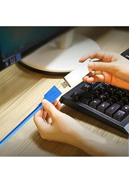 4626 Usb 3.0 Dişi Erkek Uzatma Ara Kablosu 1 Metre Mavi Yüksek Kaliteli Dayanıklı Bağlantı
