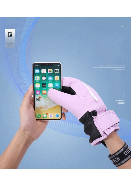 Erkek ve Kadın Snowboard Elnleri, Kış Için Öğrenci Sınıfı Polar Astarlı, Sıcak, Beş Parmaklı Su Geçirmez, Dokunmatik Ekranlı Bisiklet Elnleri. (Yurt Dışından) indirimleri