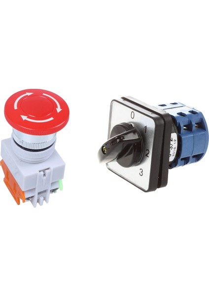 1 Pcs Kırmızı Kapağı Acil Durum Durdurma Basma Düğmesi Anahtarı ve 1 Adet 6 Terminaller 4 Konum Döner Kamera Değiştirme Anahtarı (Yurt Dışından)
