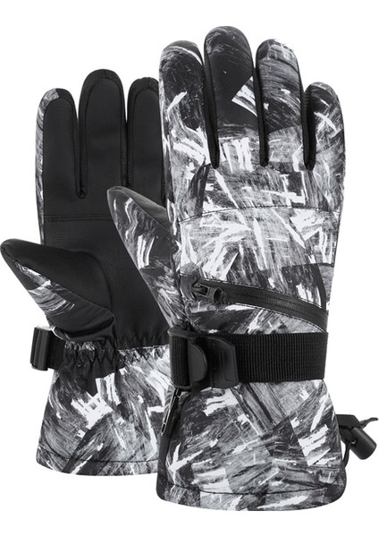 Kışın Su Geçirmez Kayak Elni, Yetişkin Erkek ve Kadın Bedenleri, Kalınlaştırılmış ve Sıcak, Açık Hava Bisiklet Sürüşü Için Uygundur. (Yurt Dışından)