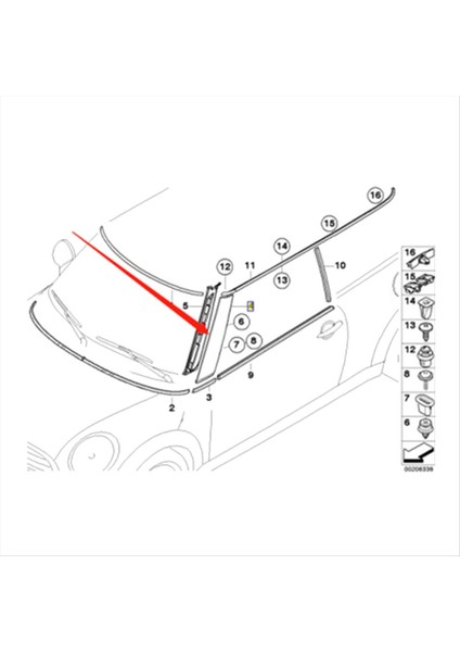 Bmw Mini Cooper Için R55 R56 07-15 Ön Camı Bir Sütun Döşeme Kapağı Dış Kalıplama Post Şeridi 51137272583 Sol (Yurt Dışından) fırsatları