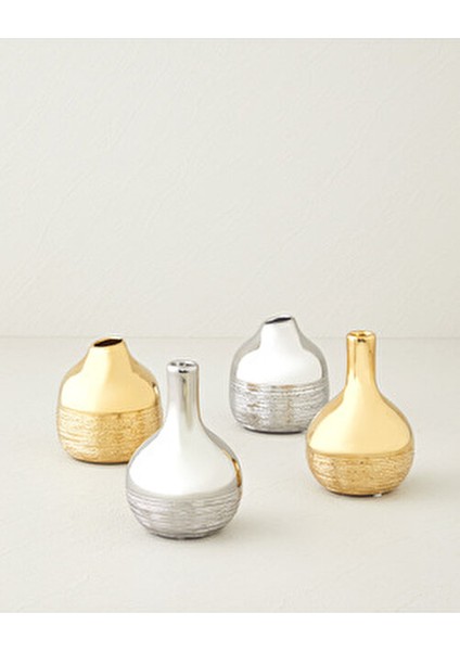 Shine Bright Vazo 10 x 10 x 15 cm Gümüş Metal Düz Tasarım Modern Dekorasyon indirimleri