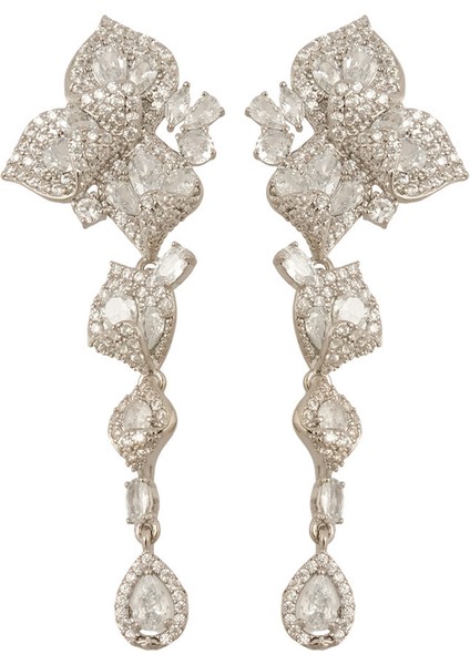 Geometrik Renkli Çiçekler Zirkonya Püskül Küpe Hafif Lüks Yüksek Duyu Küpe Narin Lüks Küpe Kadın (Yurt Dışından) fırsatları