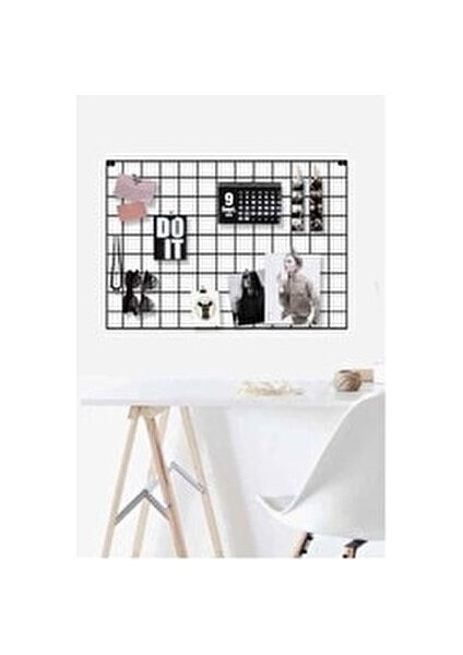 Metal Askılık 80 cm Yükseklik 60 cm Genişlik Siyah Renk Duvar Askılığı Tel Pano fırsatları