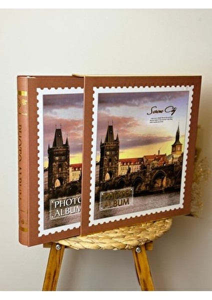 RS22 Lüx Desenli Kutulu Fotoğraf Albümü 10X15 cm 500'LÜK Yatay Dikey Modeli Ahşap Çerçeve