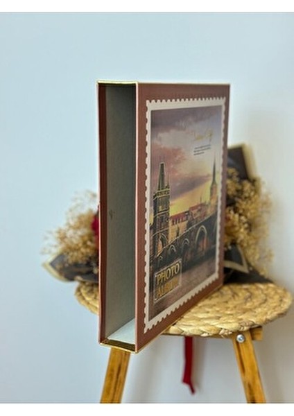 RS22 Lüx Desenli Kutulu Fotoğraf Albümü 10X15 cm 500'LÜK Yatay Dikey Modeli Ahşap Çerçeve