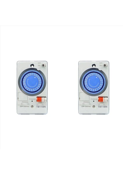 2x 100-240VAC 50-60Hz TB118N Dın Ray Ray Mekanik Sımeti Savaşı Şeffaf Plastik Koruyucu Kapak ile Su Geçirmez (Yurt Dışından)