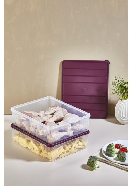 2 Adet 4 Lt. Nora Organizer Buzdolabı Buzluk Düzenleyici Saklama Kabı