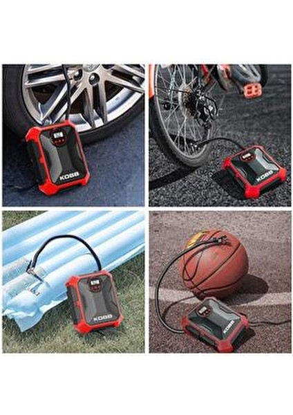 KB200 12VOLT 150 PSI Ayarlanabilir Dijital Basınç Göstergeli Hava Lastik Şişirme Pompası 15x19x7 cm