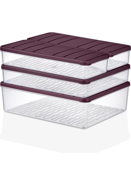 4'lü Set Nora Organizer Buzdolabı Buzluk Düzenleyici Saklama Kabı ( 1 Adet 4 Lt. 1 Adet 2,25 Lt. 2 Adet 1 Lt. )