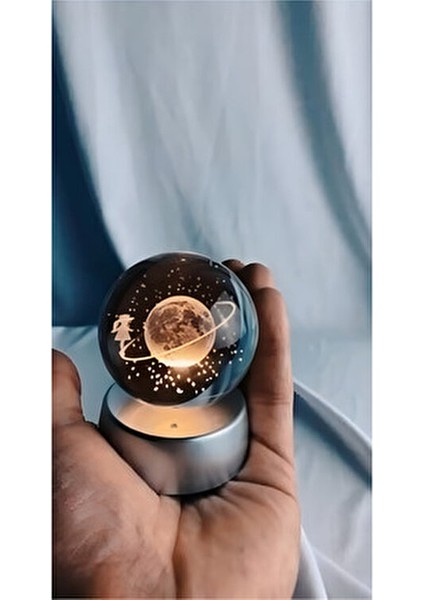 6 cm Renk Değiştiren Işıklı Satürn Kristal Kız Küre Modern Dekoratif Hediye fiyatları