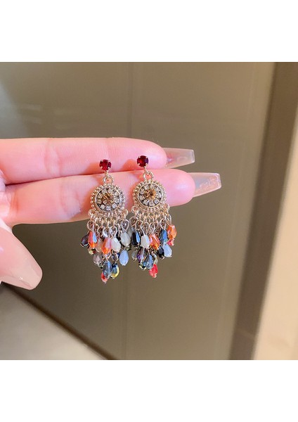 Avrupa ve Amerika Birleşik Devletleri'nde Gümüş Iğne Yapay Zirkonya Kristal Modelleri Aşk Küpeleri Moda (Yurt Dışından)