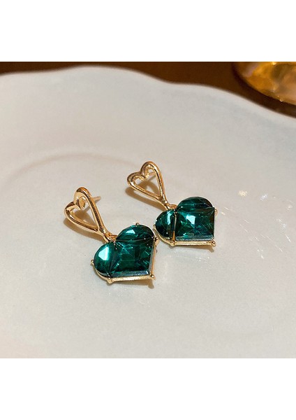 Gümüş Iğne Işık Lüks Moda Elmas Zirkonya Çiçekler Püskül Küpe Soğuk Küpe Net Kırmızı (Yurt Dışından)