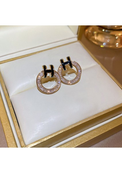 Gümüş Iğne Işık Lüks Moda Elmas Zirkonya Çiçekler Püskül Küpe Soğuk Küpe Net Kırmızı (Yurt Dışından)