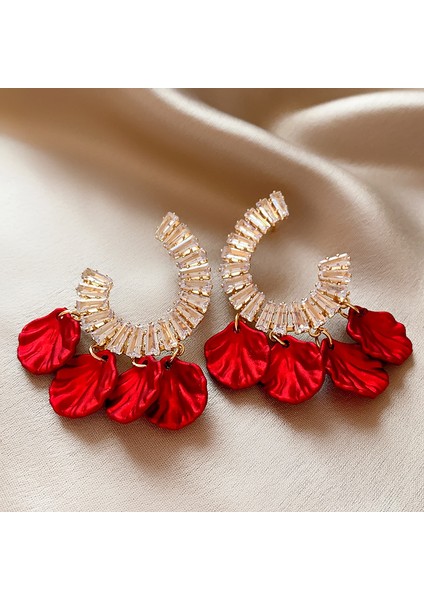 Avrupa ve Amerika Birleşik Devletleri'nde Gümüş Iğne Yapay Zirkonya Kristal Modelleri Aşk Küpeleri Moda (Yurt Dışından)