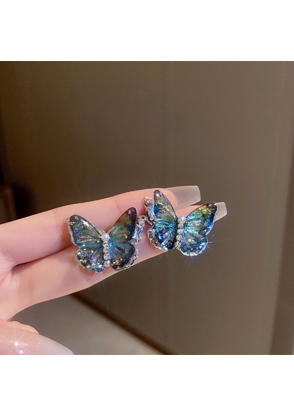 Yeşil Zirkon Çiçek Geometrik Küpeler (Yurt Dışından)