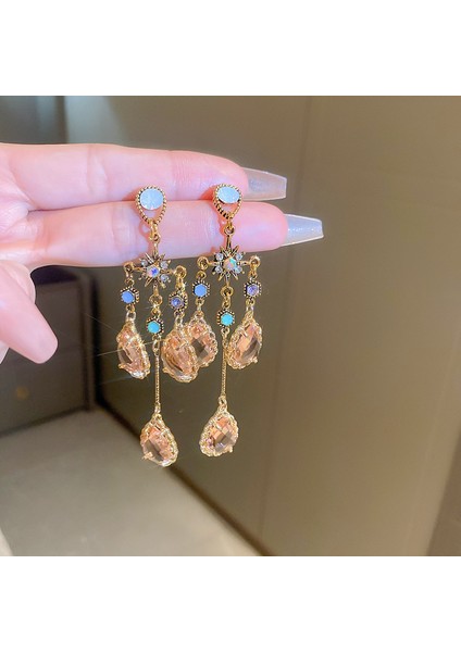 Avrupa ve Amerika Birleşik Devletleri'nde Gümüş Iğne Yapay Zirkonya Kristal Modelleri Aşk Küpeleri Moda (Yurt Dışından)