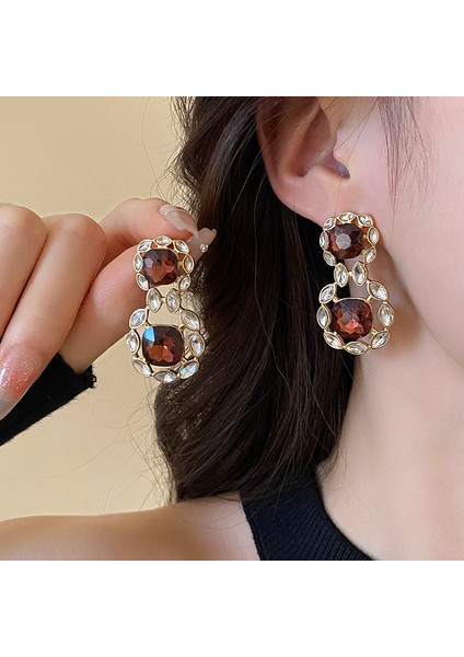 Avrupa ve Amerika Birleşik Devletleri'nde Gümüş Iğne Yapay Zirkonya Kristal Modelleri Aşk Küpeleri Moda (Yurt Dışından) modelleri