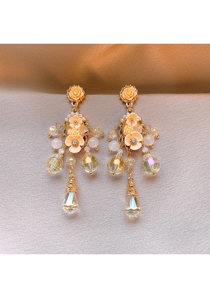 Avrupa ve Amerika Birleşik Devletleri'nde Gümüş Iğne Yapay Zirkonya Kristal Modelleri Aşk Küpeleri Moda (Yurt Dışından)