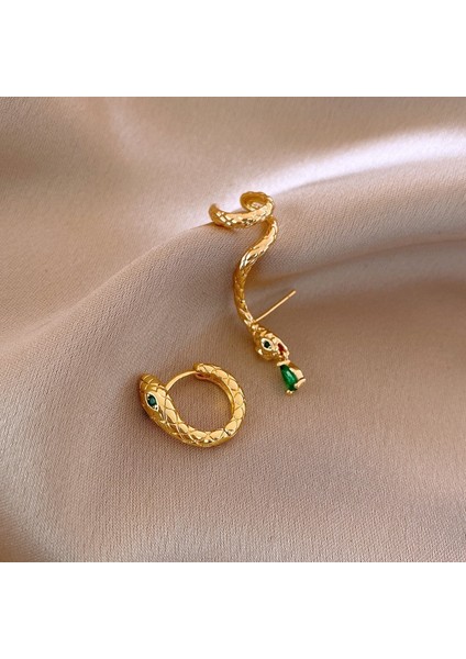 Yeşil Zirkon Çiçek Geometrik Küpeler (Yurt Dışından)