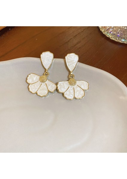 Gümüş Iğne Küçük Taze Mavi Reçine Lı Yuvarlak Küpeler (Yurt Dışından)