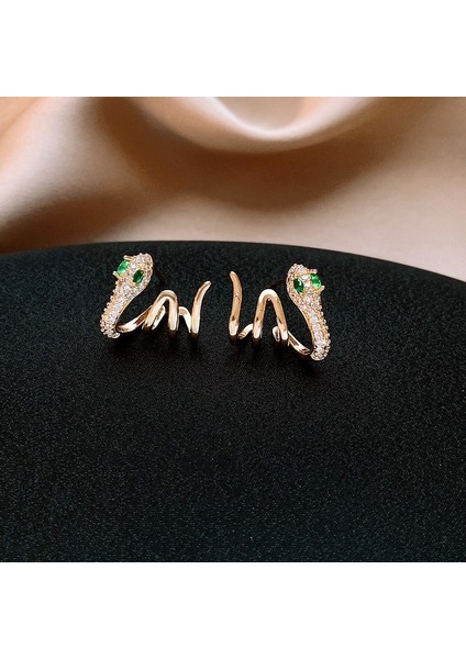 Yeşil Zirkon Çiçek Geometrik Küpeler (Yurt Dışından)