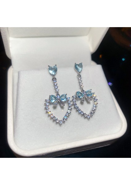 Geometrik Renkli Çiçekler Zirkonya Püskül Küpe Kadın (Yurt Dışından)