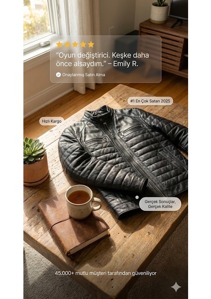 Erkek Siyah %100 Hakiki Deri Kapitone Şişme Mont - Slim Fit Hakim Yaka Kışlık Ceket fırsatları