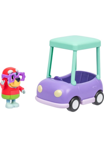 Blueyplus Bluey Büyükannenin Arabası ve Janet Eklemli Figür Oyuncak Seti Şirin Çocuk Araba Boyu 7 cm indirimleri