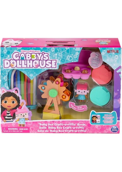 Nessiworld 69300 Gabbys Dollhouse Baby Box Cat Craft-a-Riffic Room Gabby Kedi Riffic Odası