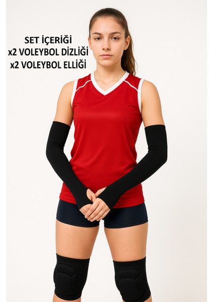 Voleybol Dizliği ve Voleybol Elliği 2'li Set Voleybol Kolluk ve Dizlik Kabartma Sünger Destekli fiyatları