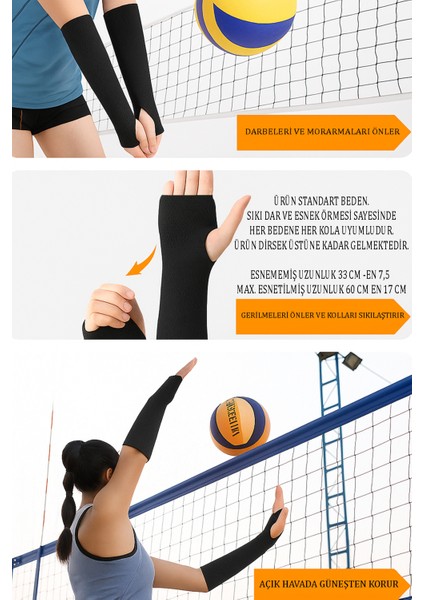 Voleybol Dizliği ve Voleybol Elliği 2'li Set Voleybol Kolluk ve Dizlik Kabartma Sünger Destekli