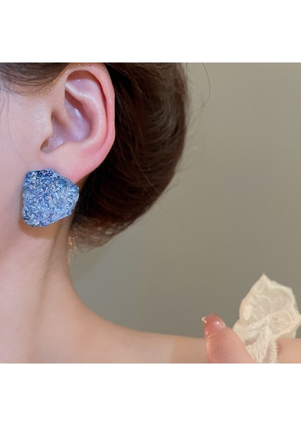 Gümüş Iğne Küçük Taze Mavi Reçine Lı Yuvarlak Küpeler Hafif Lüks Kıdemli Küpe Anlayışı Niş Mori Mizaç Küpeleri (Yurt Dışından) modelleri