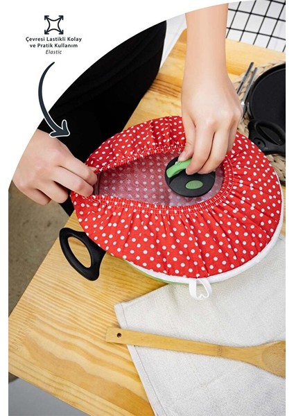 Pilav Demleme Örtüsü , Tencere Kapağı Bonesi KIRMIZI fırsatları