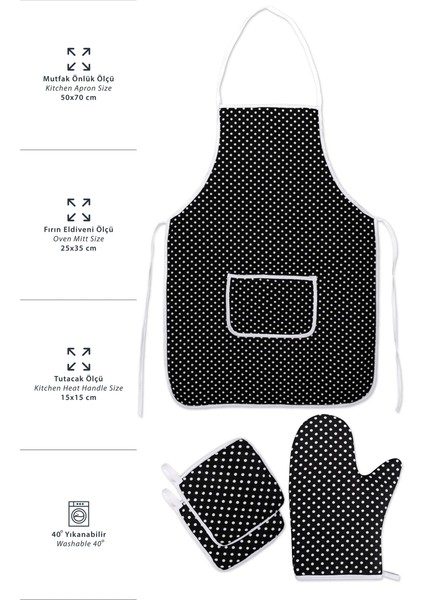 4'lü Mutfak Çeyiz Seti ; Mutfak Önlüğü , Fırın Eldiveni ve Tutacak Takımı modelleri