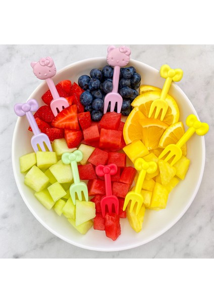 Hello Kitty Desenli Mini Çatal Seti – 12 Adet Renkli Servis Çatalı modelleri