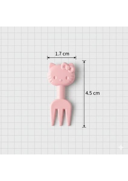 Hello Kitty Desenli Mini Çatal Seti – 12 Adet Renkli Servis Çatalı fırsatları