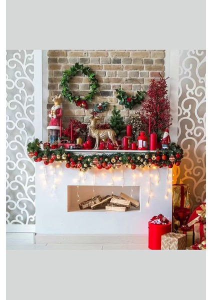 50 Adet 40MM Kırmızı Altın Beyaz Noel Ağacı Süs Topları Seti | 9 Farklı Desen & Hafif Dayanıklı Yılbaşı Dekoru indirimleri