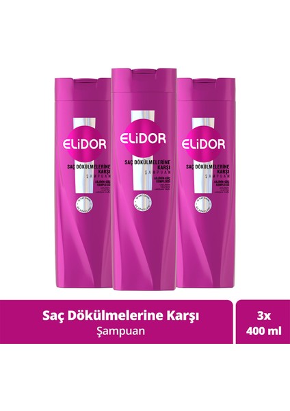 Saç Bakım Şampuanı Saç Dökülmelerine Karşı 400 ml X3