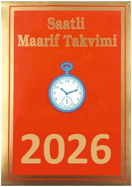 2026 Saatli Maarif Takvimi Büyük Boy (11,5 x 16 Cm) Karton Kapak Günlük Yapraklı Takvim