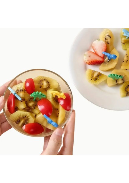 10'lu Renkli Dinozor Çocuk Kürdan/çatal Seti – 3,5 cm fırsatları