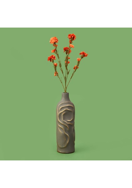 Deco Kranfil Dal Çiçek - Turuncu - 68 cm