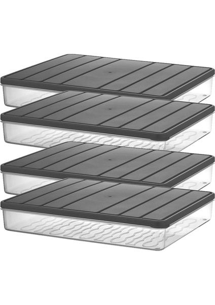 4 Adet 2,25 Lt. Nora Organizer Buzdolabı Buzluk Düzenleyici Saklama Kabı