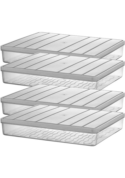 4 Adet 2,25 Lt. Nora Organizer Buzdolabı Buzluk Düzenleyici Saklama Kabı