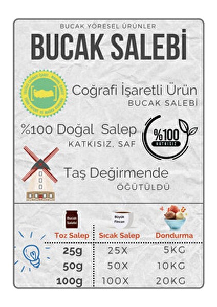 Bucak Salebi 50 gr Doğal Katkısız Lezzetli Sahlep