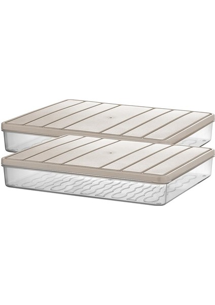 2 Adet 2,25 Lt. Nora Organizer Buzdolabı Buzluk Düzenleyici Saklama Kabı